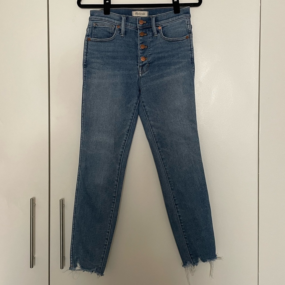 Madewell high rise skinny jeans with buttons size 27